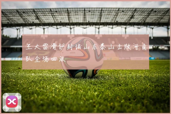 王大雷滑铲封堵山东泰山击败河南队全场回放